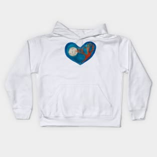 Moon with Tree Heart Kids Hoodie